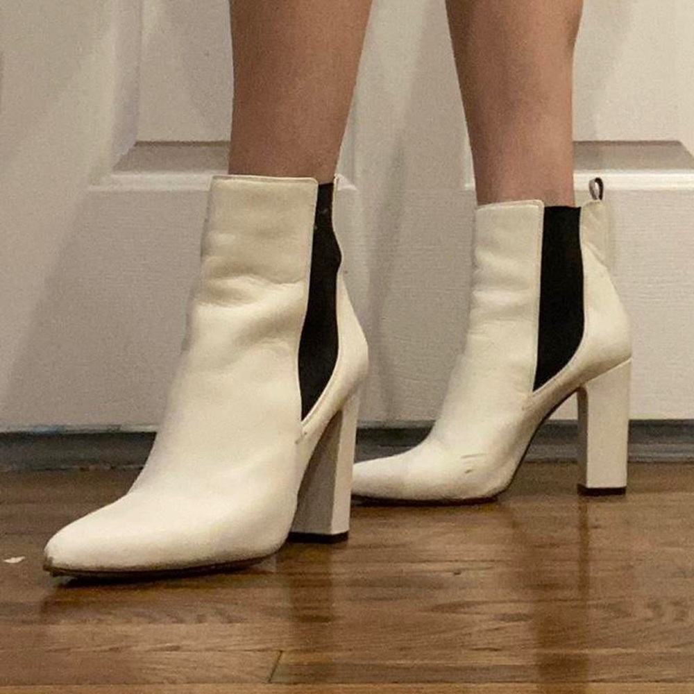 Vince Camuto white booties